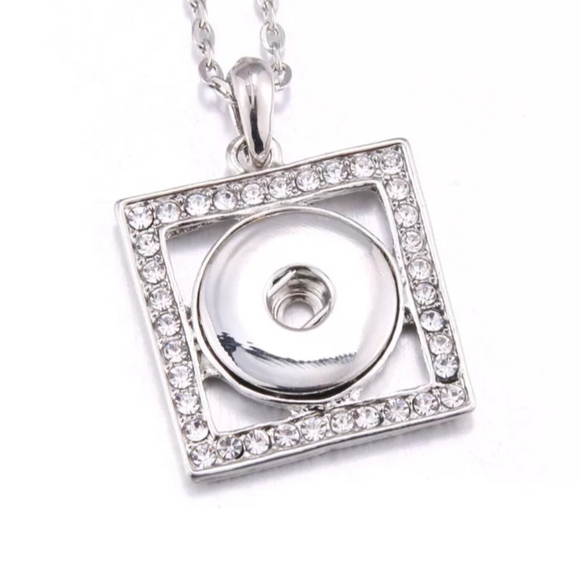 18MM 20MM SNAP Charm Necklace Rhinestone Snap Chai - Picture 1 of 5
